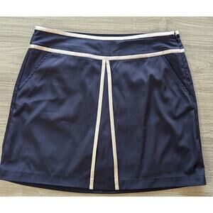 Lady Hagen Womens Binding Gold Trim Skirt, Skort w/ side zipper, Size 6 NWT
